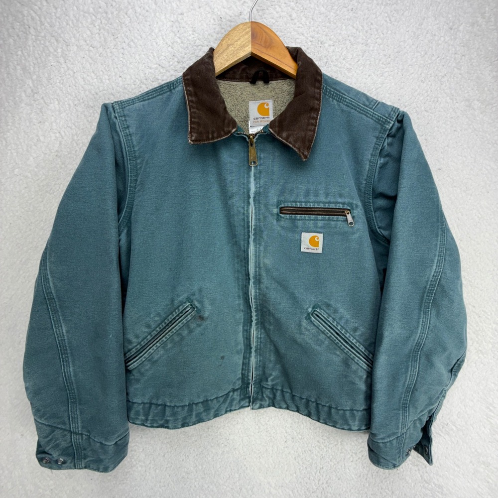 Carhartt Detroit Jacket Sherpa Lined Womens XS WJ097 DTL Dark Teal